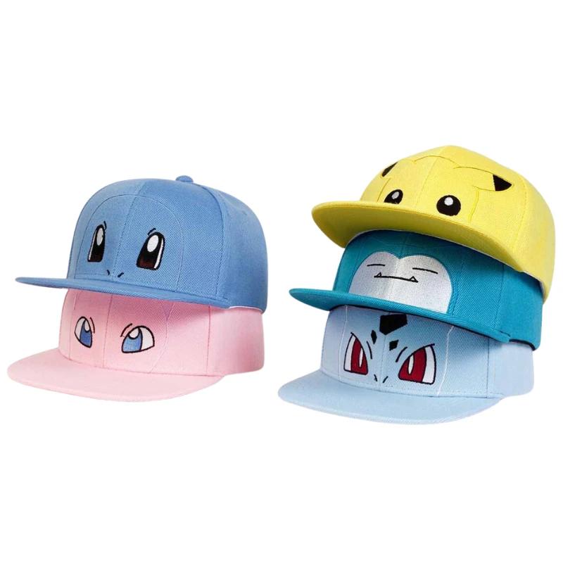 Nouveau Pokemon écureuil Pikachu Bulbasaur Charmander ‌   Casquette de Baseball brodée, mignon Anime