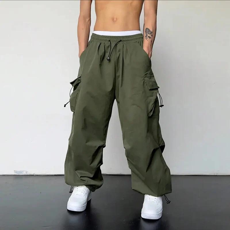 Pantalon cargo décontracté pour homme, streetwear classique, pantalon droit à jambes larges, vêtemen