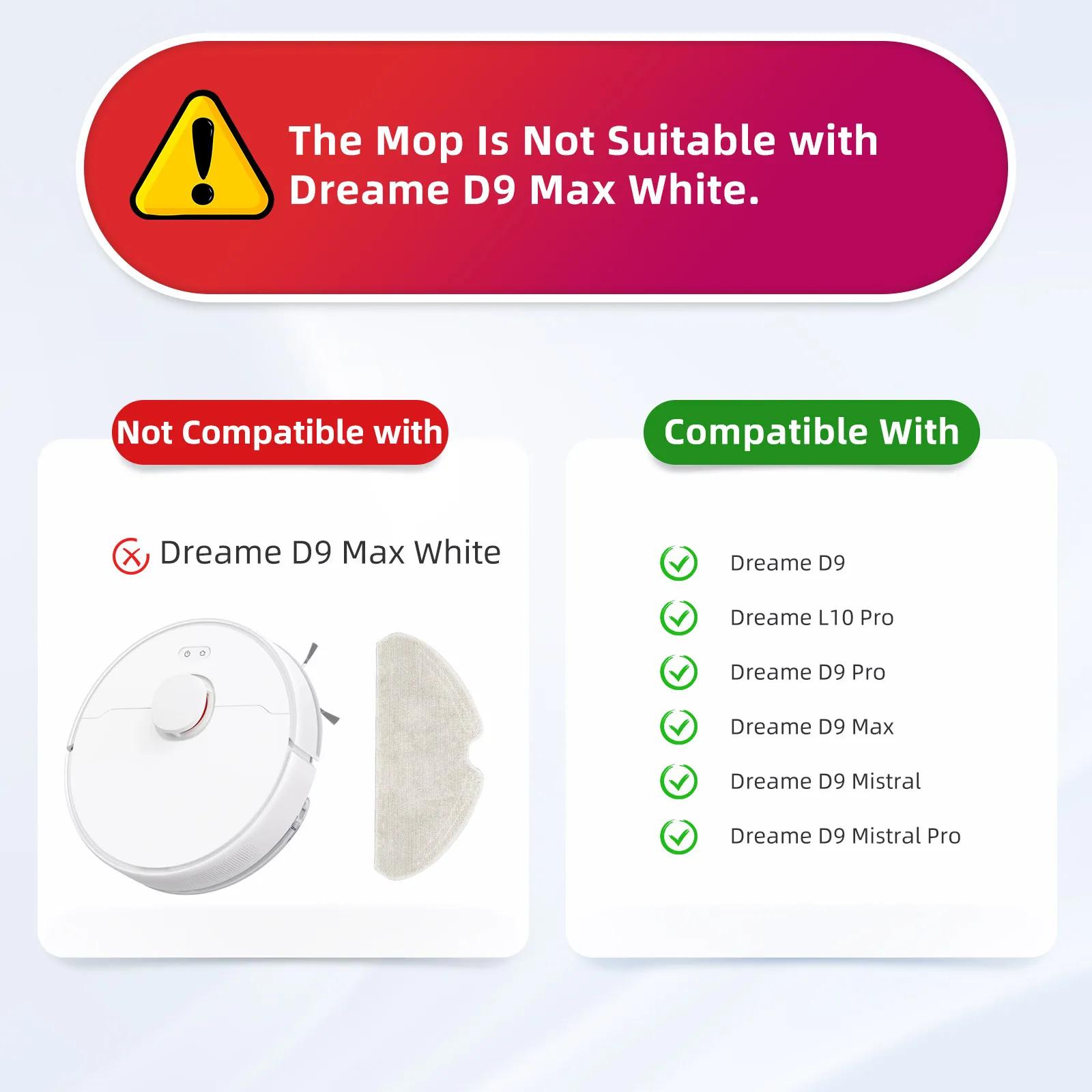 Compatible avec (Dreame D9, D9 Max, L10 Pro, Trouver LDS Finder) Accessoires : brosse principale, br