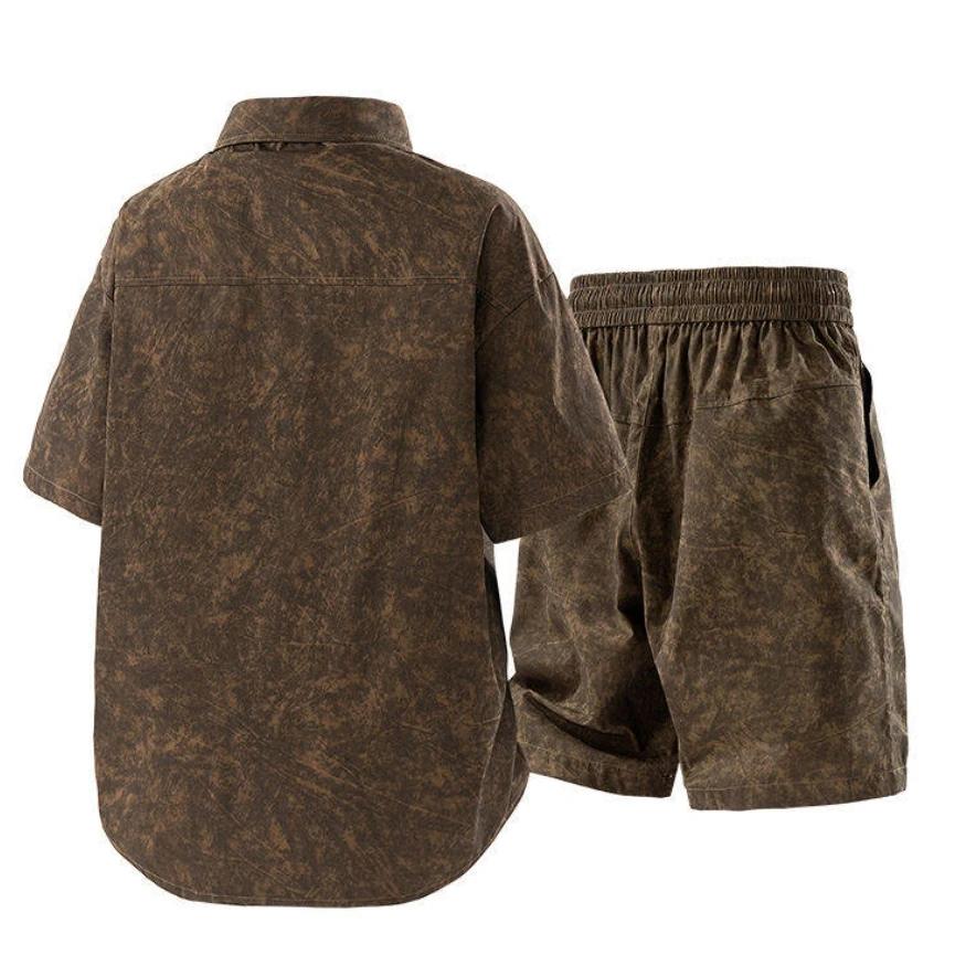 Ensemble chemise et Short à manches courtes pour hommes, décontracté, polyvalent, à la mode, Cool, t