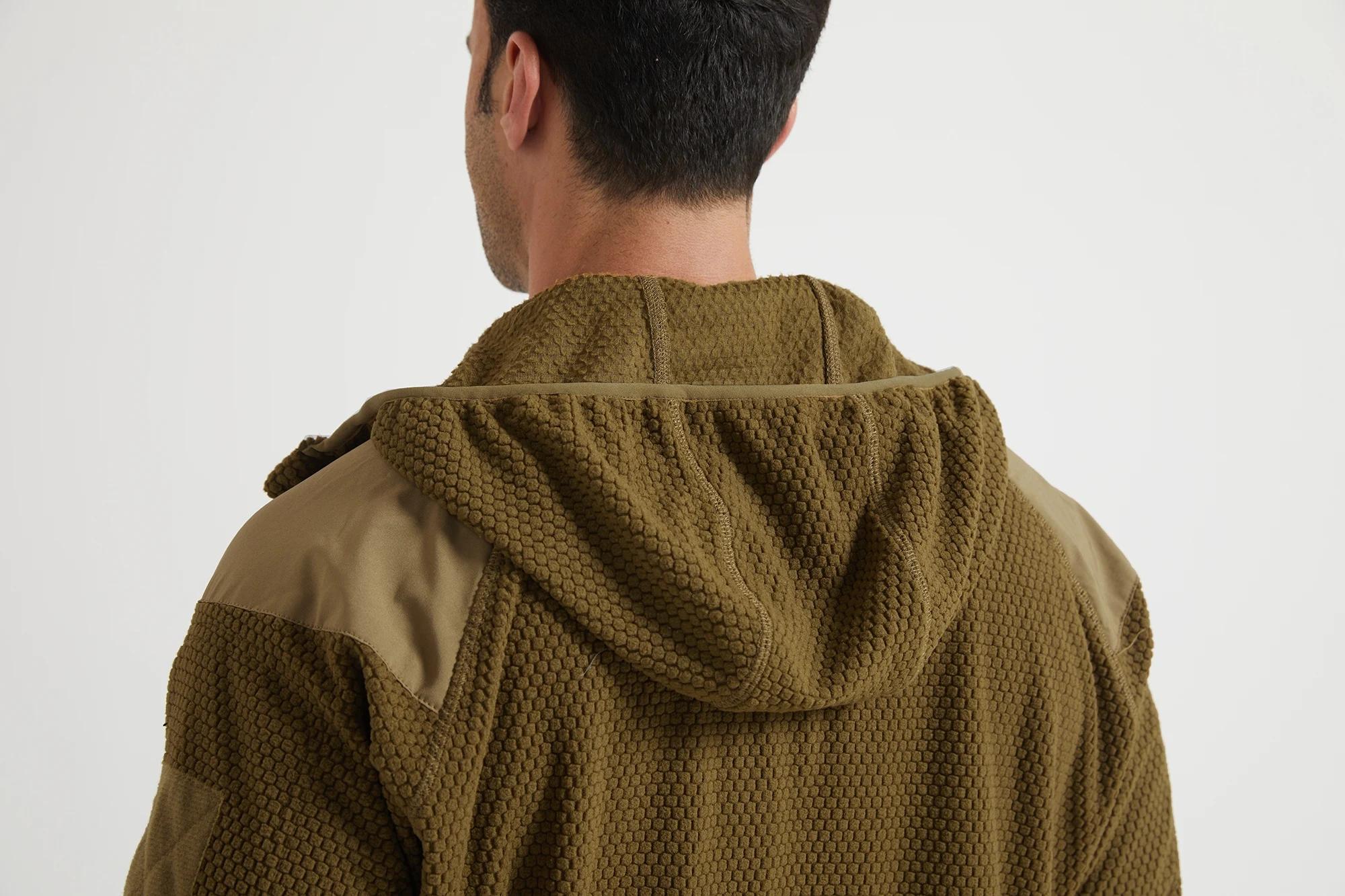 Veste tactique militaire en polaire pour homme, coupe-vent thermique à col montant, manteau de sport