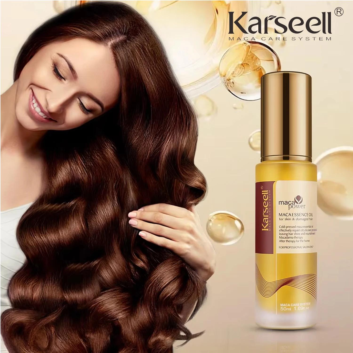 Karseell 50ml huile d'argan marocaine pour la guérison des cheveux pressé à froid huile d'argan sans