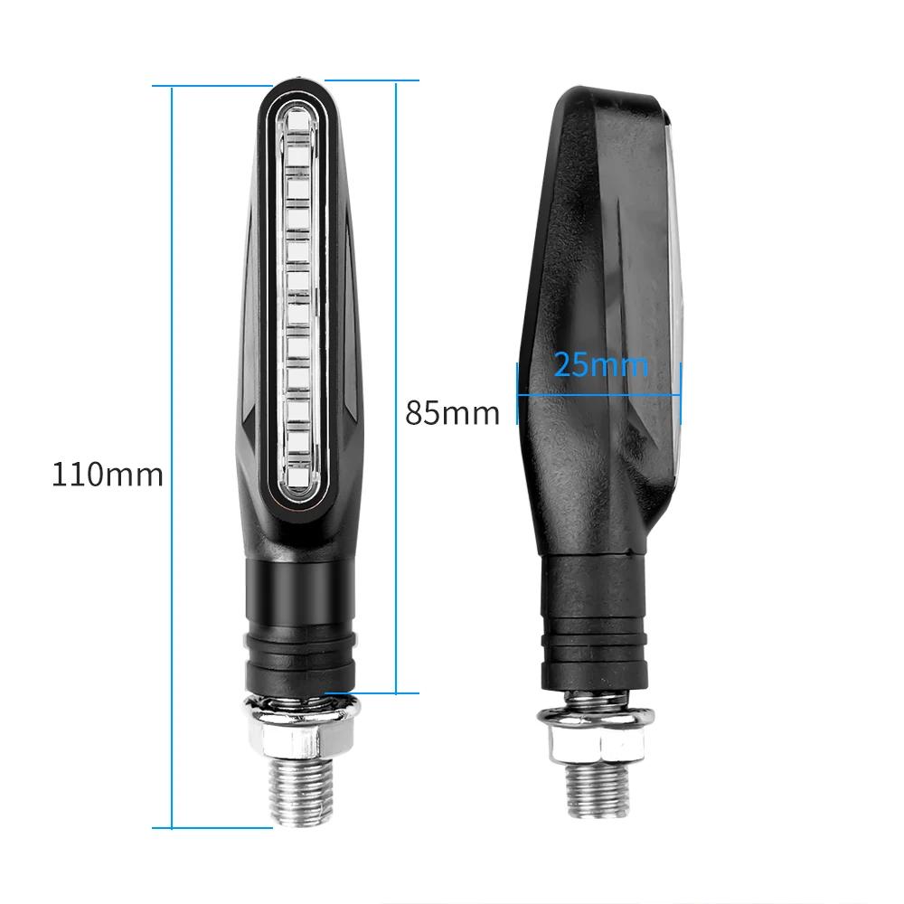 2 pièces clignotants séquentiels de moto clignotant LED lumières clignotantes d'eau qui coule indica