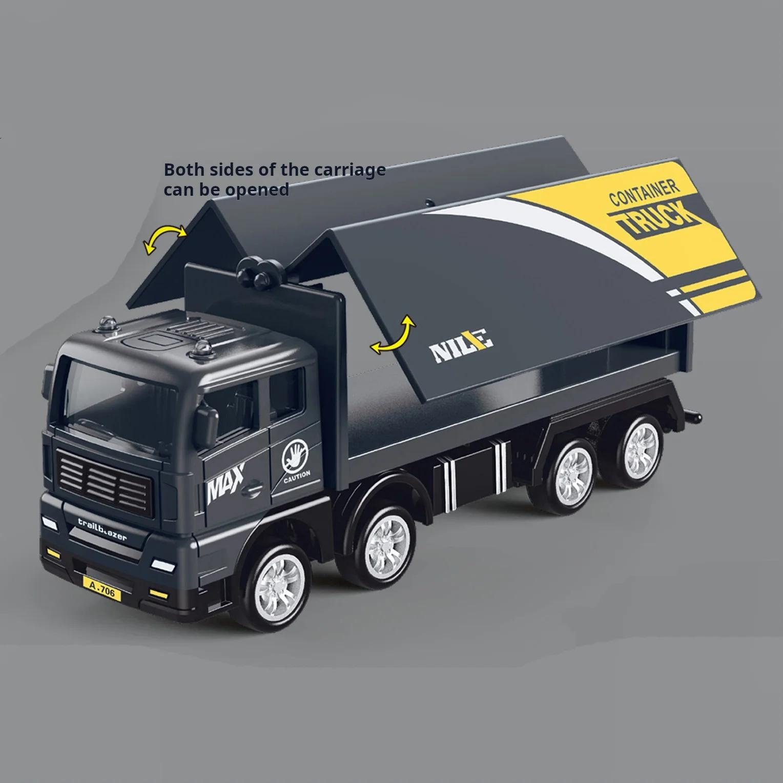 Simulation transporteur conteneur camion véhicule de fret enfants enfants retirer modèle de voiture 