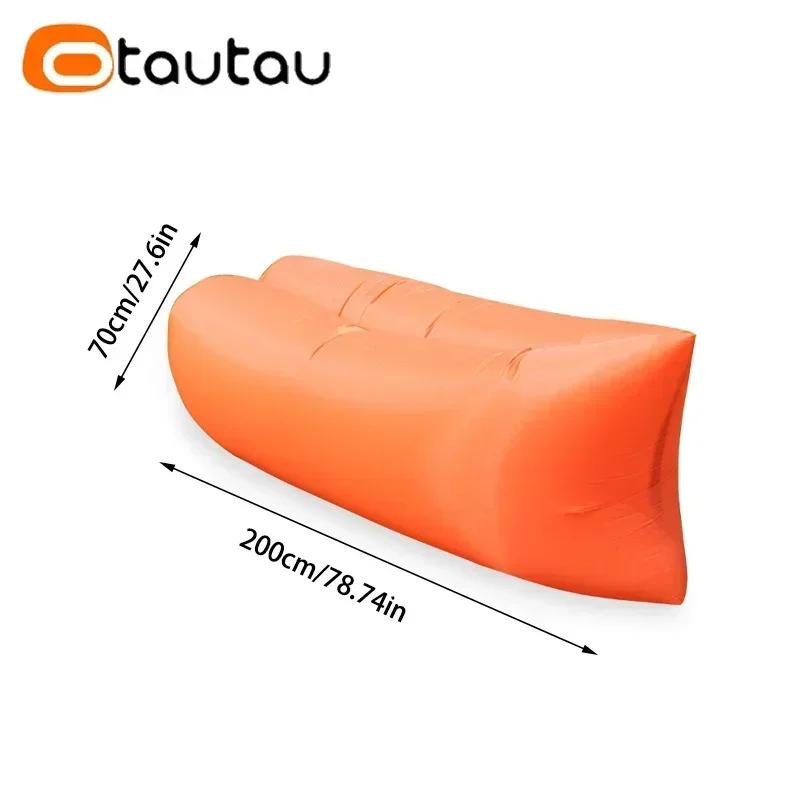 OTAUTAU Ultra léger oreiller Style paresseux canapé gonflable Portable pliable sac de couchage lit S