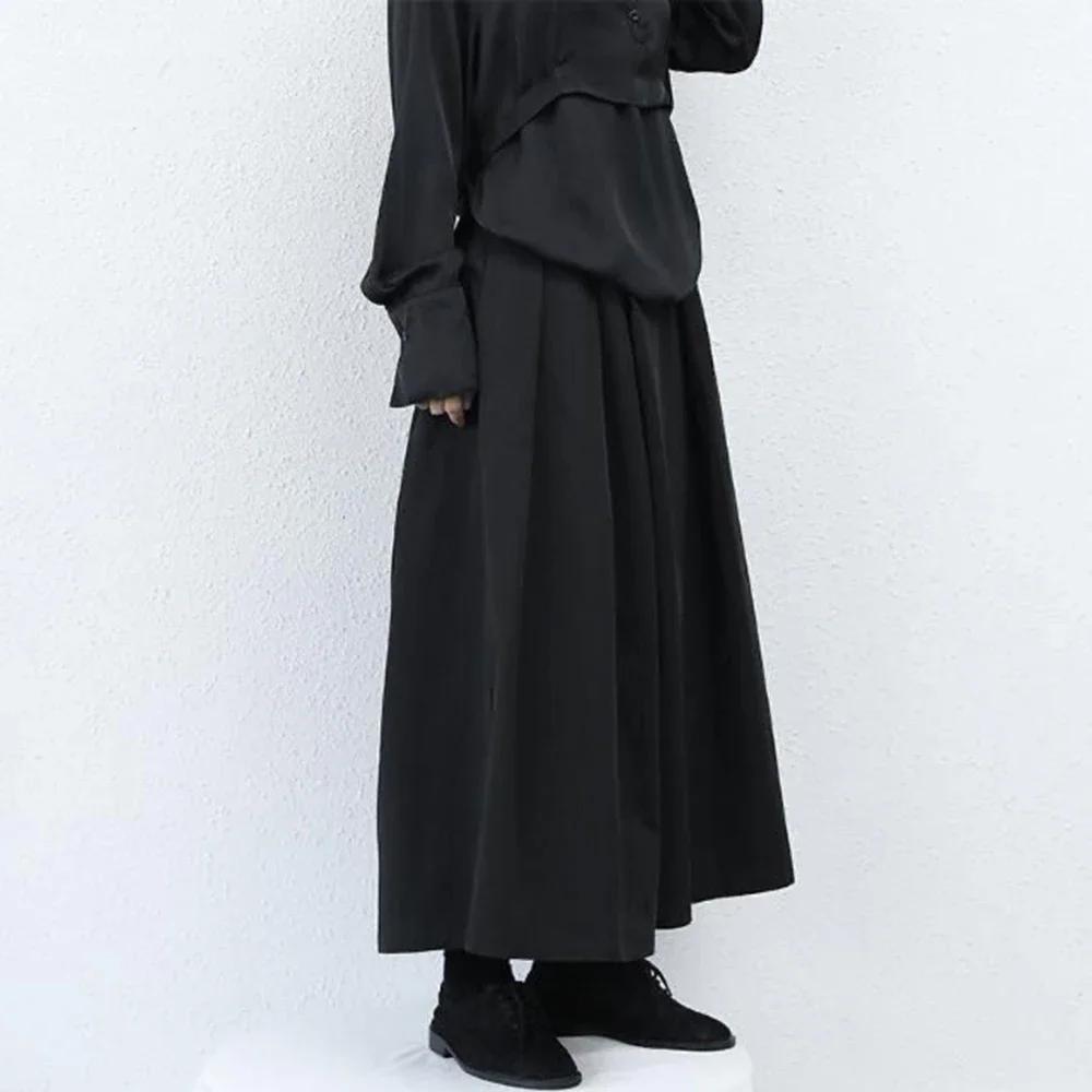 Pantalon Hakama ample à 7 points, Style gothique foncé, nouvelle tendance, jambes larges, sans genre