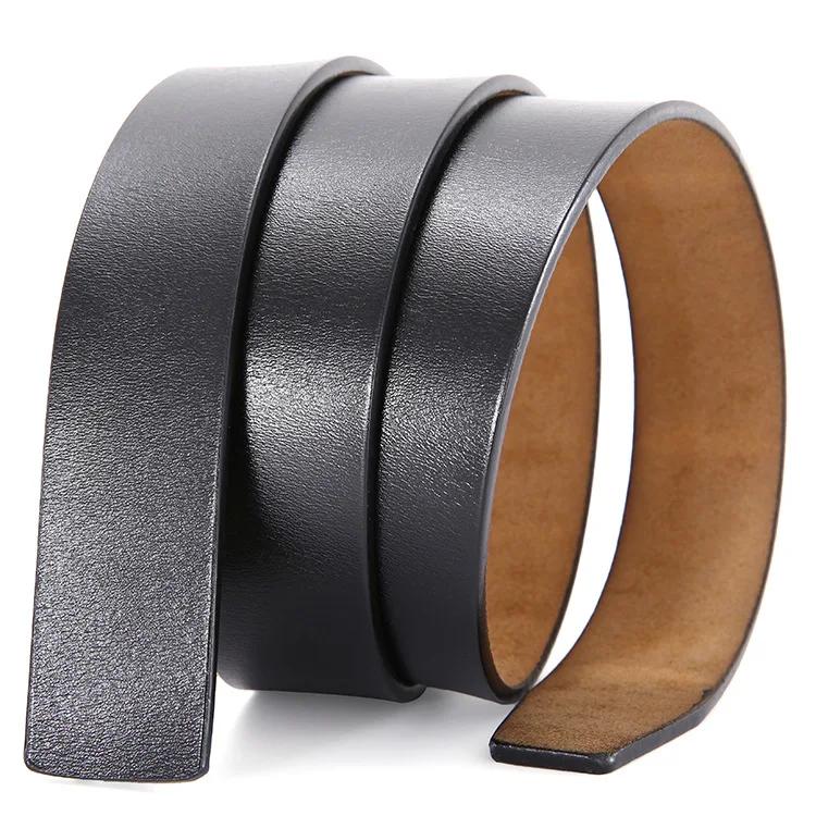Ceinture en cuir de vache pour hommes sans boucle, sangle pure, ceinture sans tête, ceinture de tail