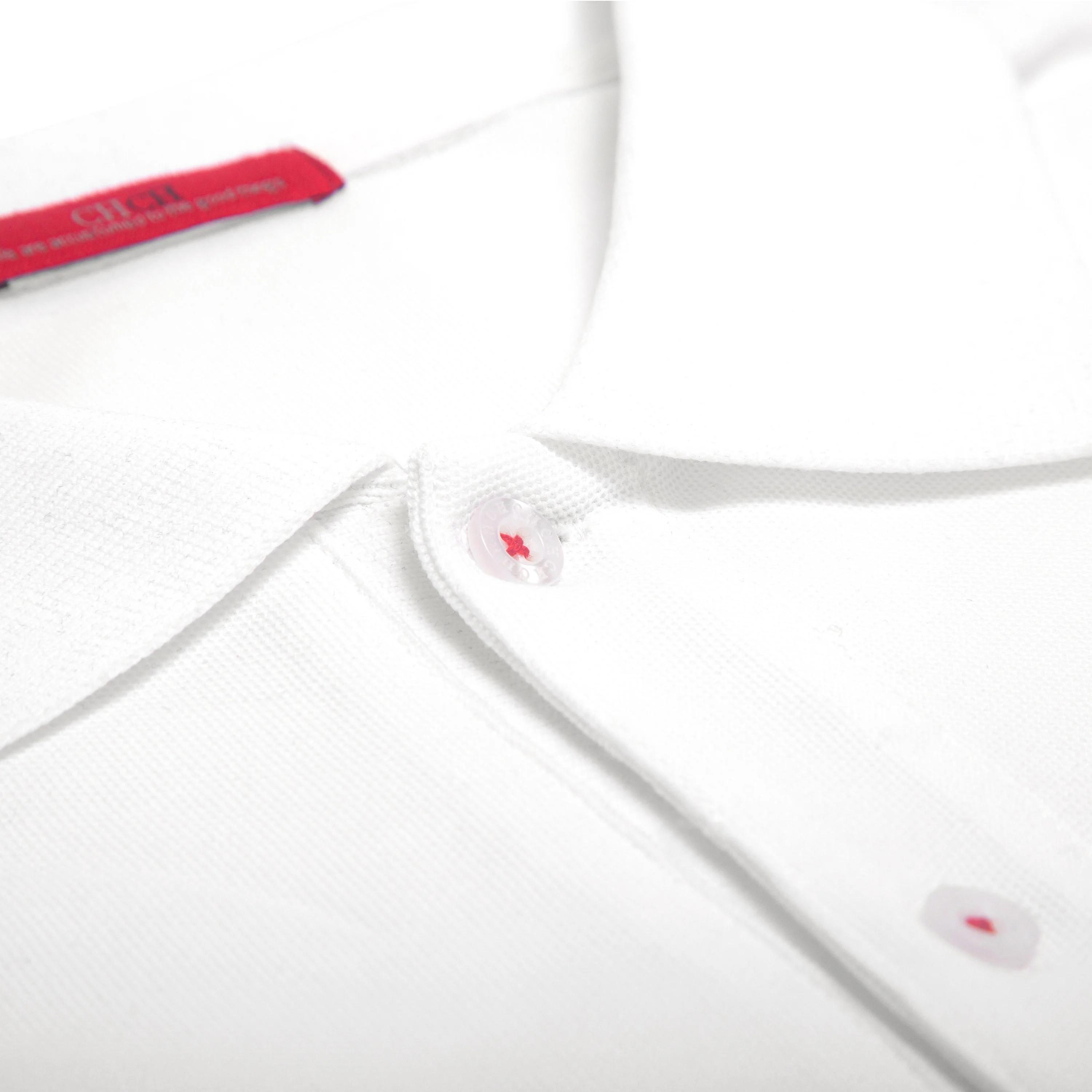 CHCH nouveaux hommes couleur unie Polo à manches courtes revers bouton t-shirts été hommes décontrac