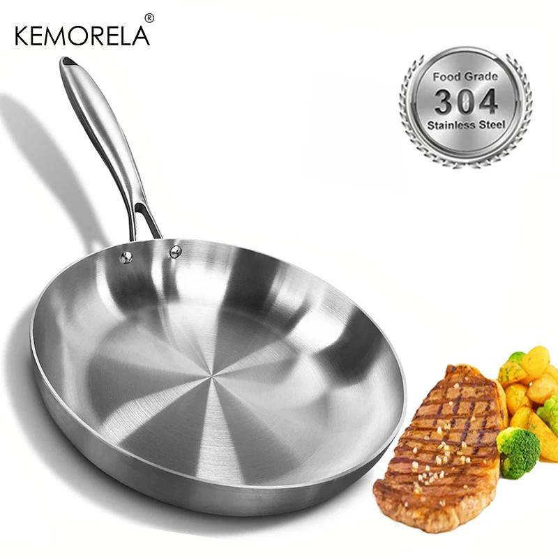 Poêle à frire antiadhésive en acier inoxydable 304, marmite à Steak frit, ustensiles de cuisine non 
