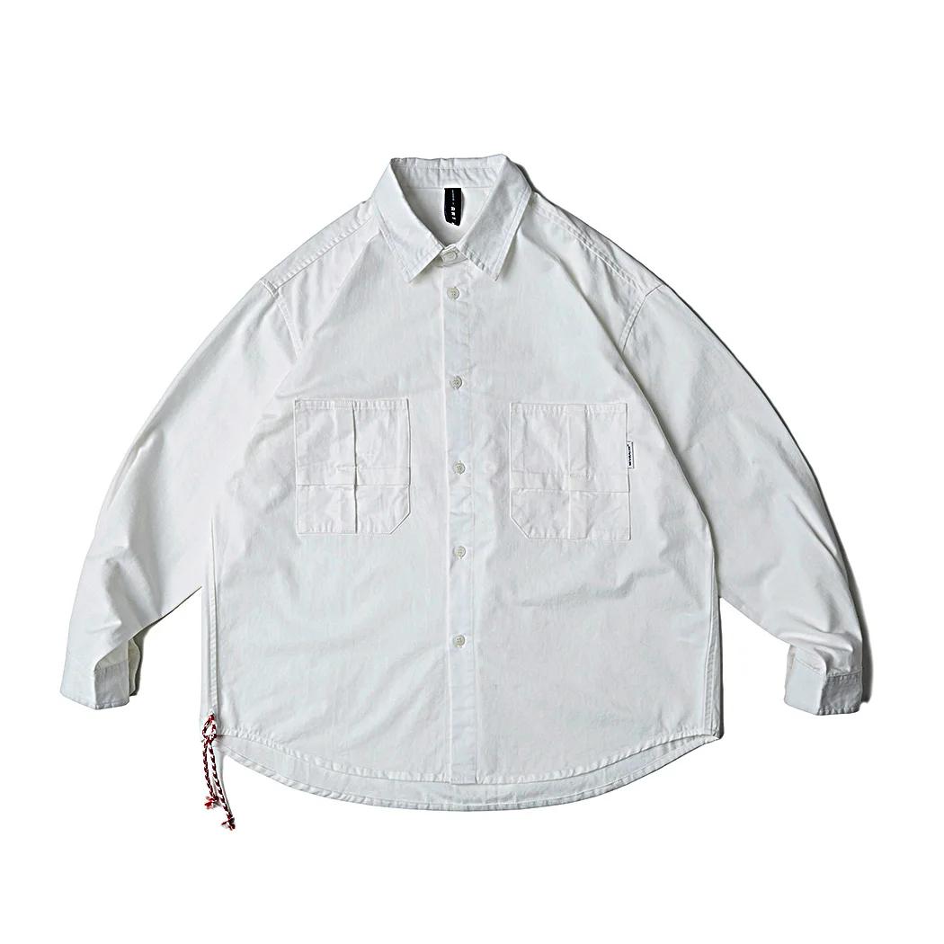 Cityboy-Chemises cargo en coton à manches longues pour hommes, Streetwear japonais pour adolescents,