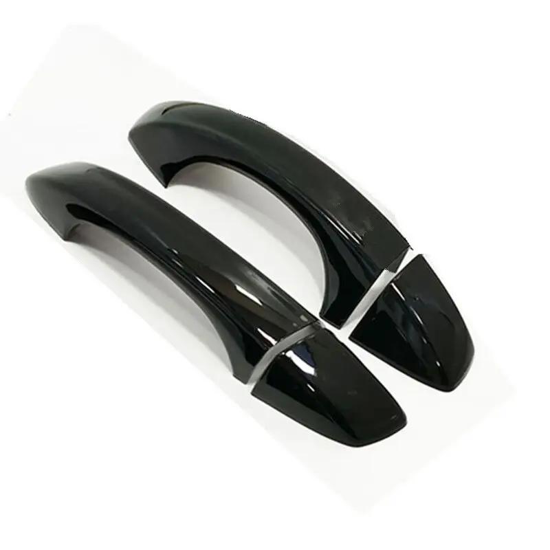 Couvercle de poignée de porte latérale de voiture en Fiber de carbone chromé noir, garniture de styl
