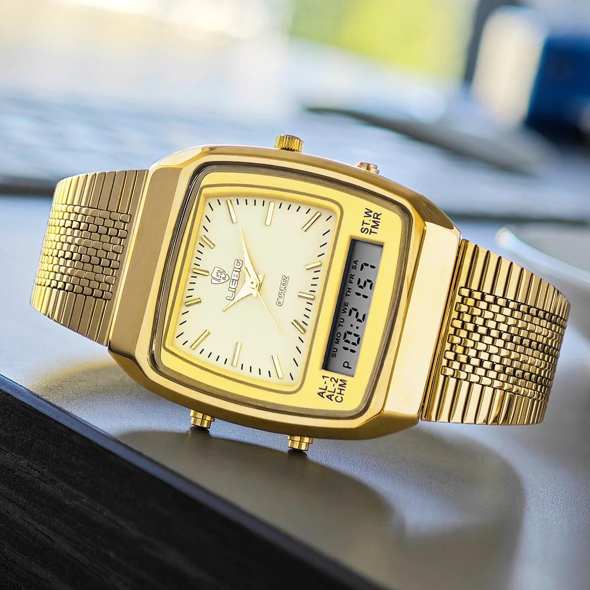 Montres à quartz LIEBIG de luxe à double affichage pour hommes et femmes, mode, sport de plein air, 