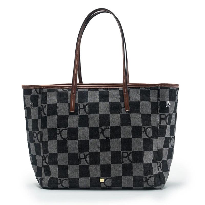 Sac à bandoulière pour femme PG, design rétro damier, haut de gamme, polyvalent, grande capacité, po