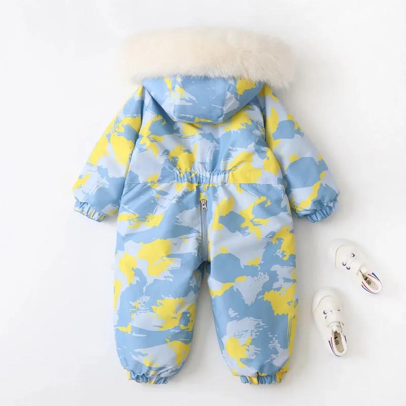 Barboteuse à capuche pour enfants, combinaison de neige légère imprimée Camouflage à 30 degrés, comb