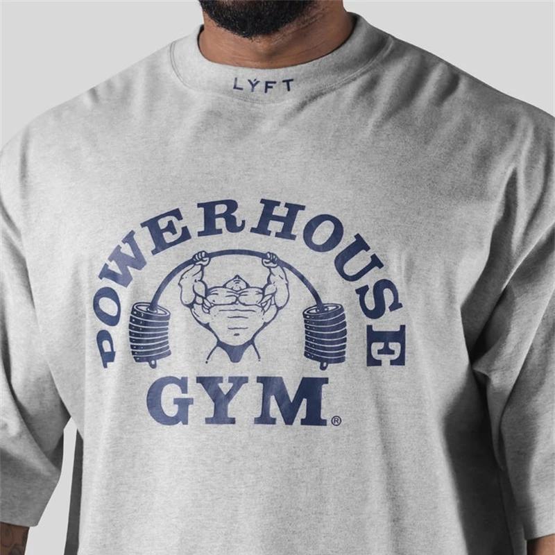 LYFT Jointly hommes course sport coton T-shirt salle de sport Fitness musculation ample imprimé chem