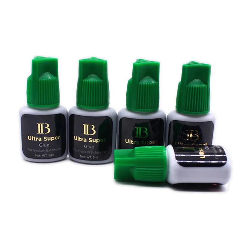 Colle Ultra Super IB 5/10ml à séchage rapide pour extensions de cils, bouchon vert, colle forte, adh