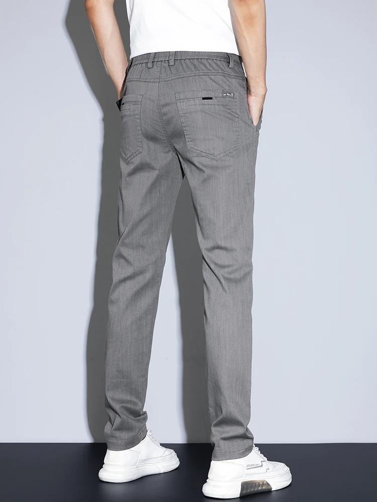 2025 nouveaux pantalons décontractés pour hommes printemps été mince affaires droites coton Stretch 