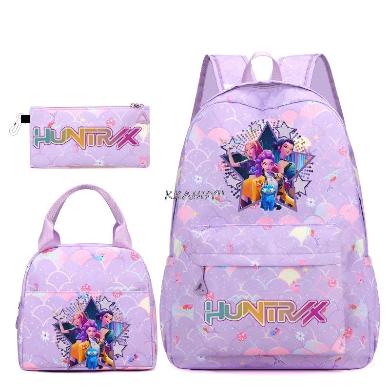 Ensemble de sacs à dos K-pop Demon Hunters, sac à dos de grande capacité, sacs à déjeuner, sacs à cr