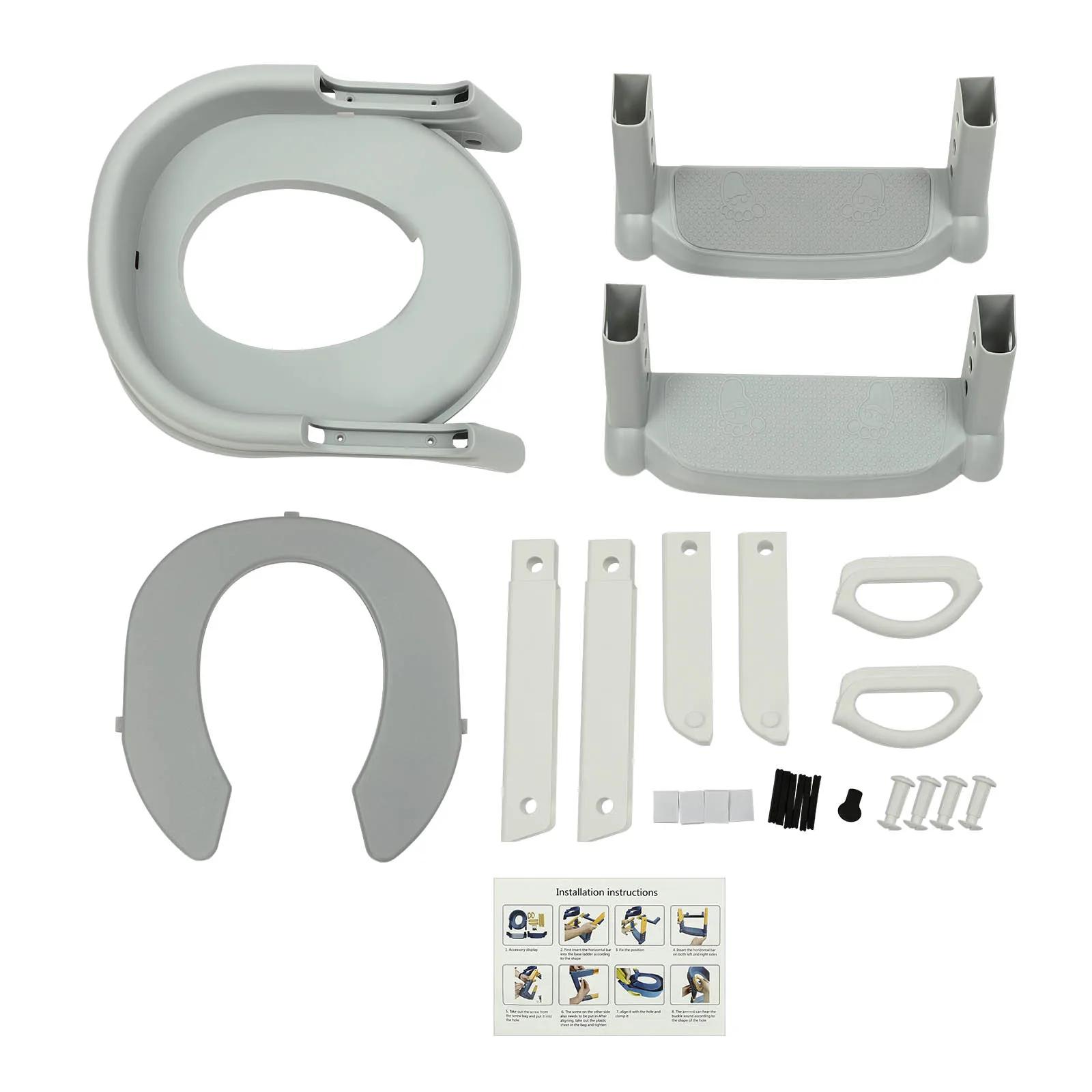 Siège de toilette pour enfant avec escalier - 6 niveaux de hauteur réglables, design antidérapant et
