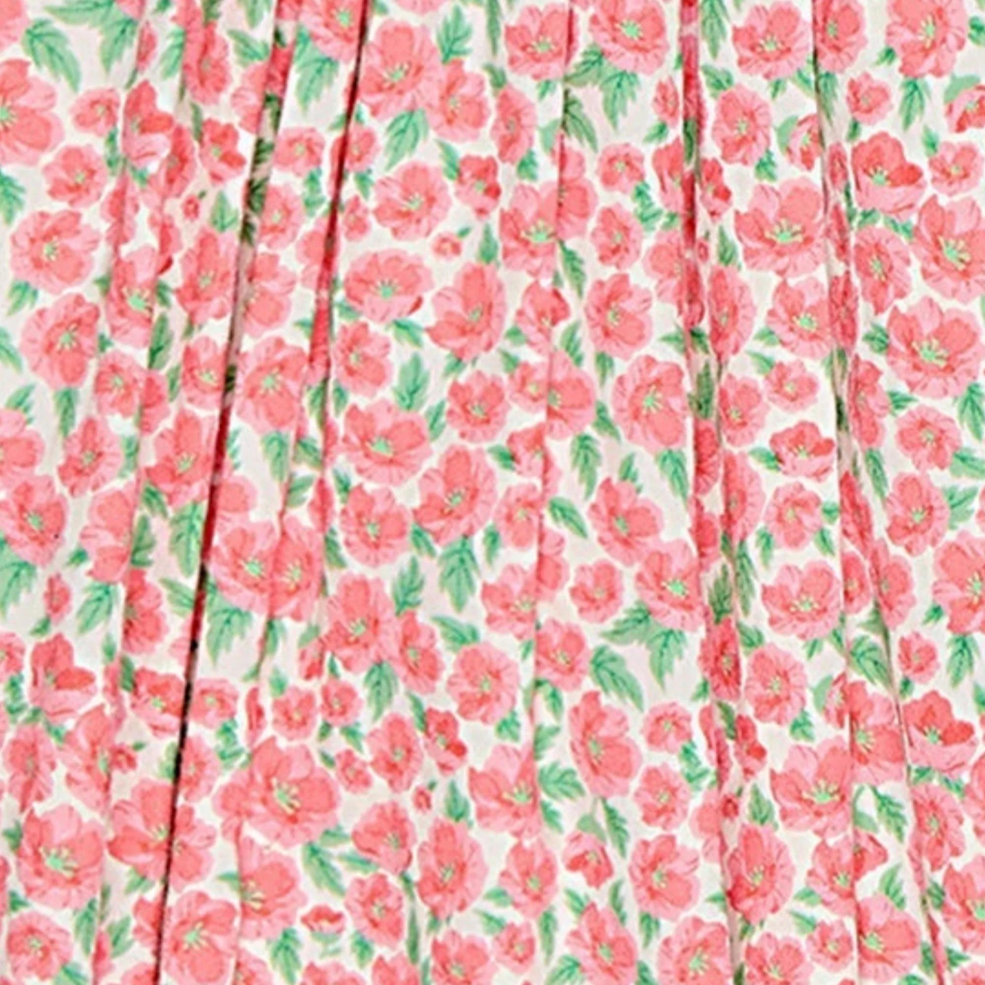 Robe d'été pour fille, style vintage, rouge, à fleurs, brodée, smockée, manches courtes, vêtements d