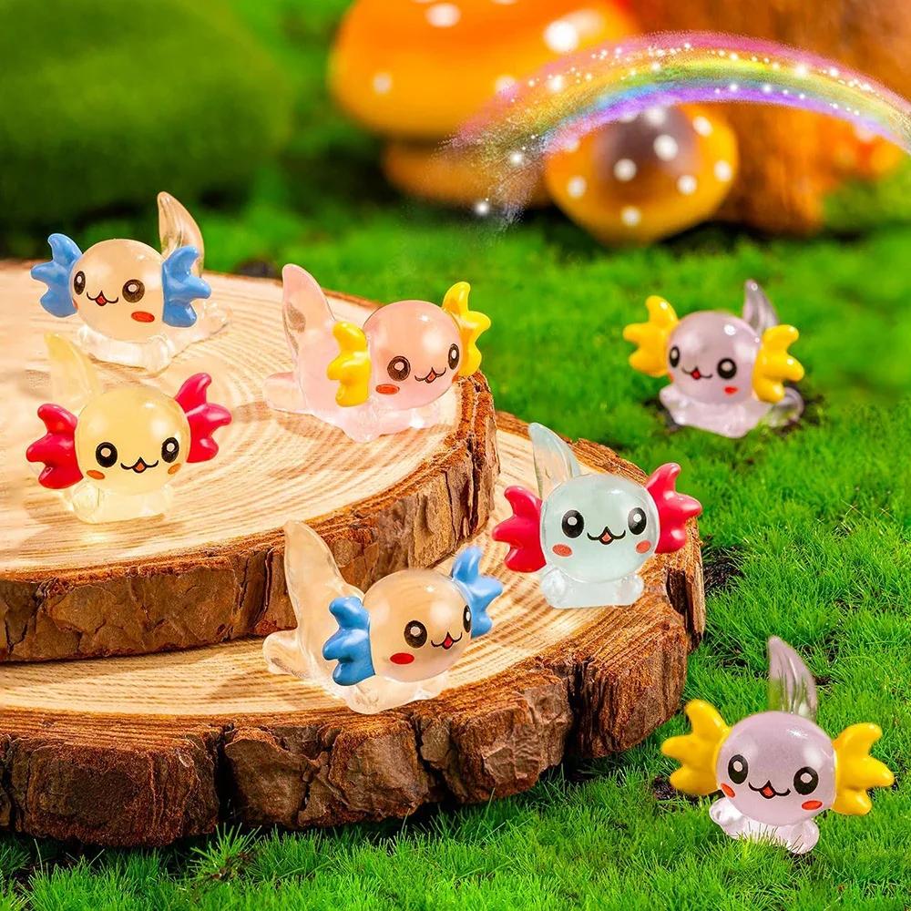96 pièces lumineux Mini résine Axolotl Miniature Axolotl Figurine minuscule Axolotl ornement pour ja