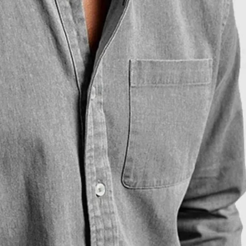 Chemise Slim Décontractée à Manches sulfet Col Rabattu pour Homme, Vêtement Classique et Boutonné, C