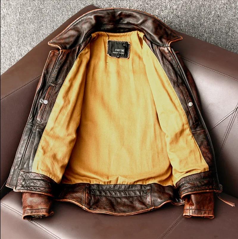 Veste en cuir pour hommes à queue d'hirondelle vestes de moto Vintage 100% manteau en cuir de vachet