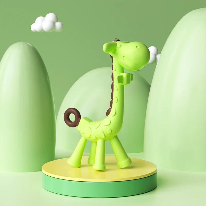 Anneau de dentition molaire en Silicone pour bébé, qualité alimentaire, girafe, dessin animé, soulag