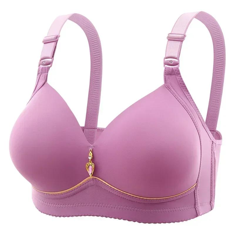 Soutien-gorge pour maman, sans anneau en acier, respirant, froncé, sous-vêtements pour dames, bonnet