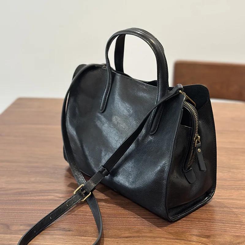 Sac à main Johnature 2026 Printemps Nouveau en cuir véritable, sac fourre-tout décontracté et polyva