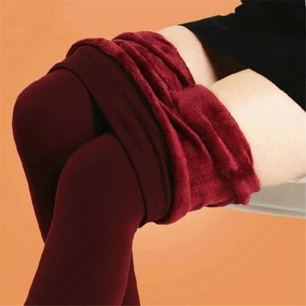 Leggings slim doublés moelleux pour femmes, collants thermiques chauds, pantalons optiques, hiver