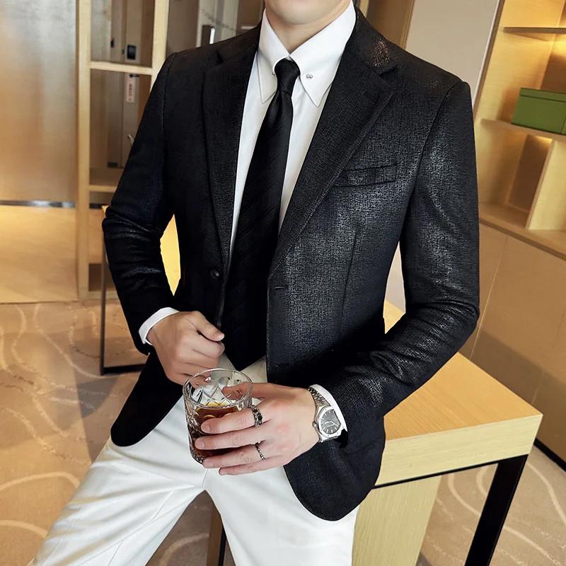 Blazer en daim à boutonnage simple pour hommes, veste à la mode, coupe couvertes, veste trempée, rob