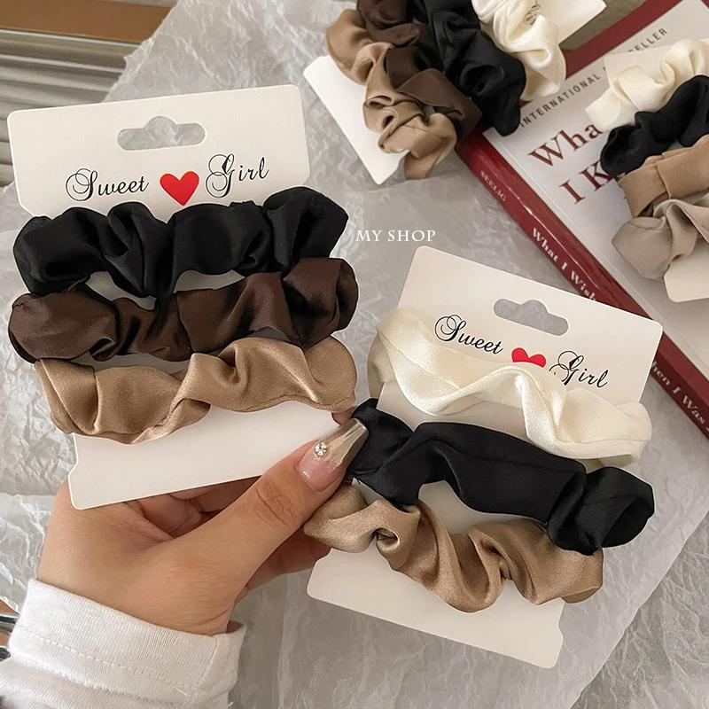 Chouchous en Satin élégants pour femmes, plus doux que les bandes élastiques, corde à cheveux pour f