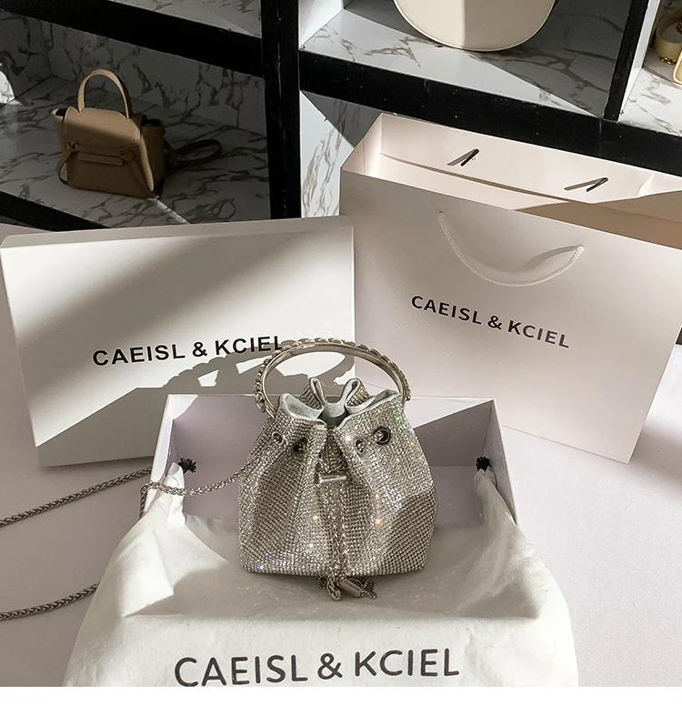 Sac à Main de Luxe avec Strass et Diamants pour Femme, Pochette de Soirée, à Paillettes Brillantes, 