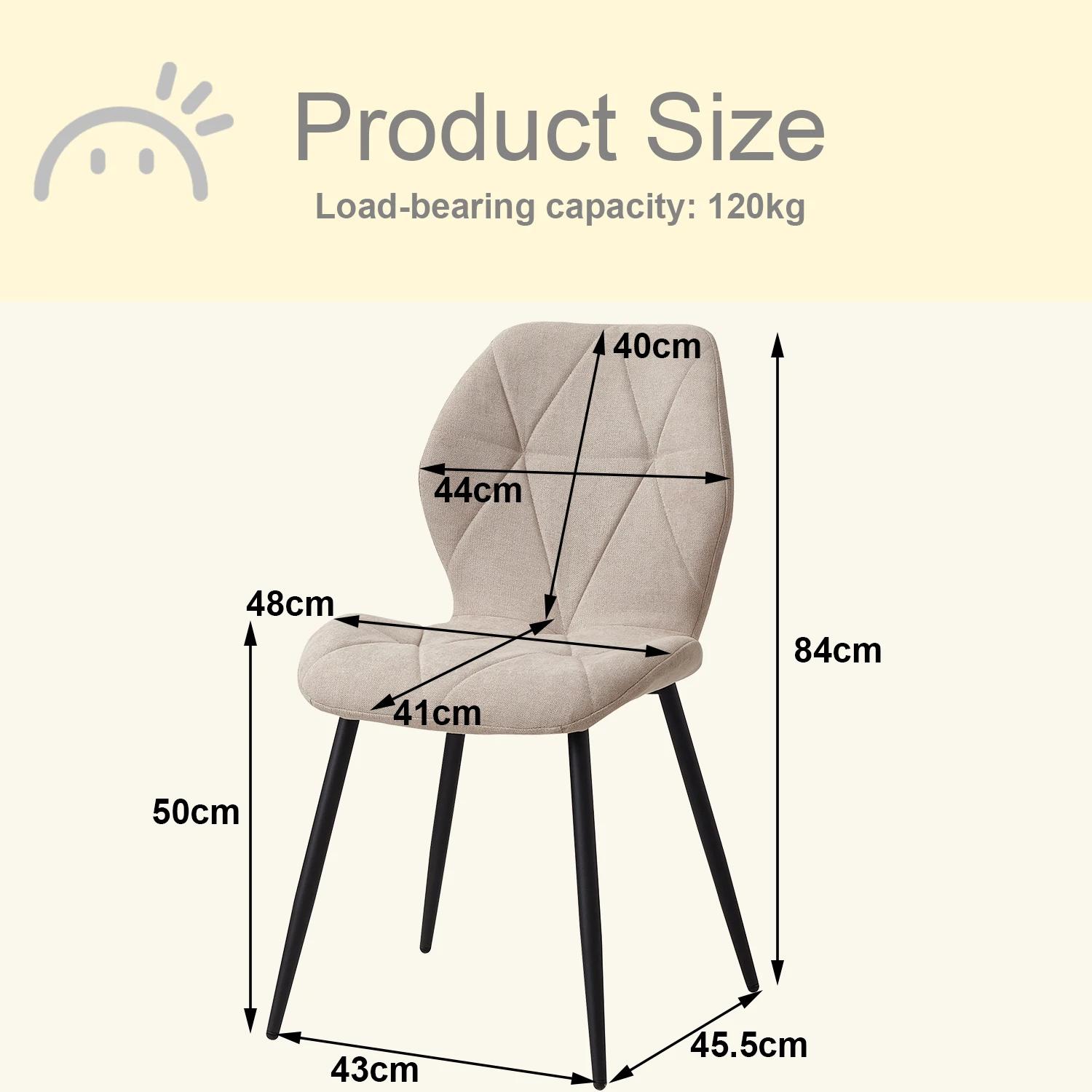 EGOONM – ensemble de 2/4/6 chaises de salle à manger rembourrées en tissu de lin, chaises de cuisine