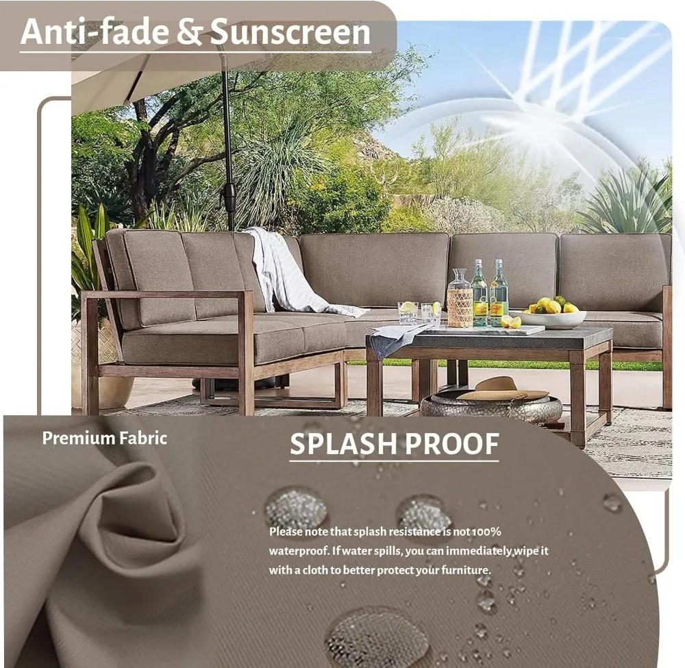 Coussins de remplacement pour canapé d'extérieur, coussin sectionnel pour meubles de Patio résistant