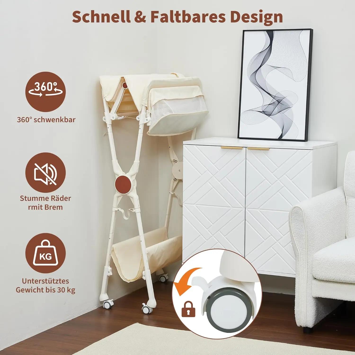 Table à langer pliable pour bébé, station à couches roulante, organisateur de chambre d'enfant avec 
