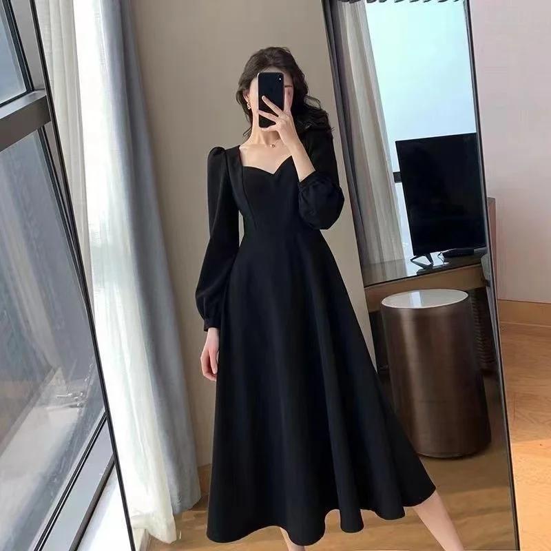 Manches longues bouffantes solide robe élégante femmes vêtements invité de mariage nouvel an femmes 