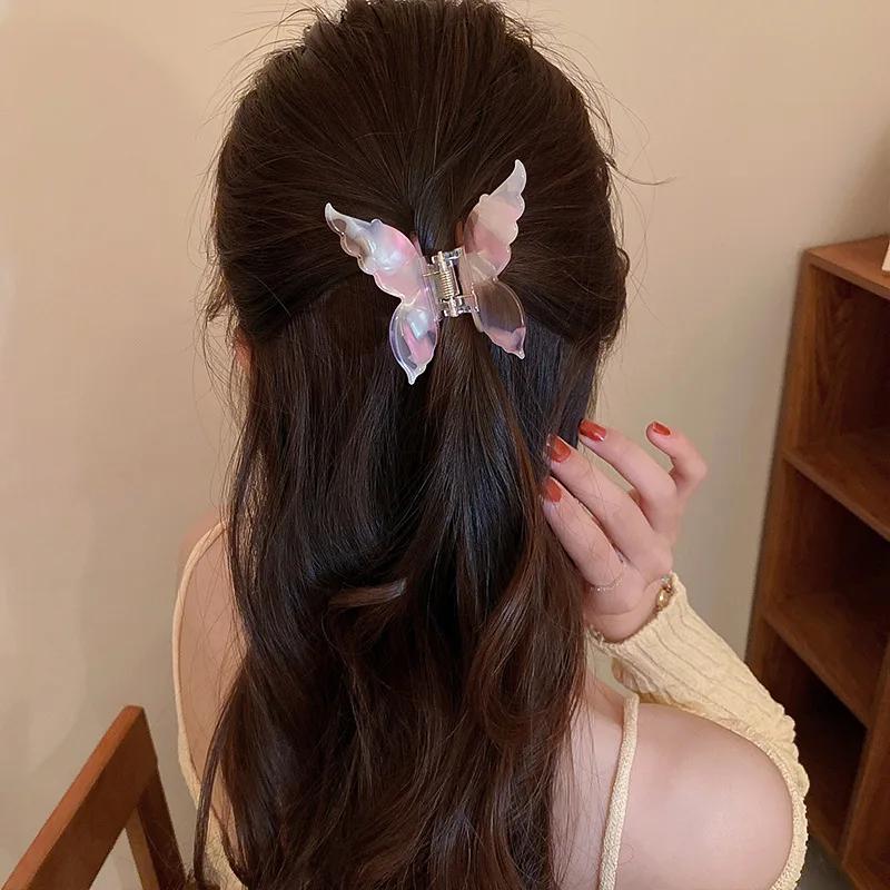 Pince à cheveux en acétate vintage pour femmes et filles, pince à cheveux papillon doux, barrettes e