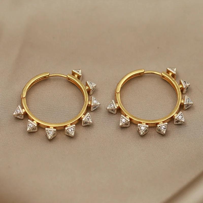Boucles d'oreilles géométriques en cristal pour femmes, nouveau Design de vue, marque de mode, bijou