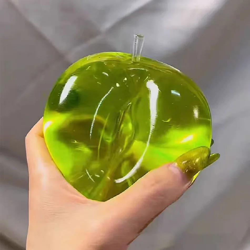 Jouets Squishy Anti-Stress Vert Pomme Bleue en Maltose, Jouets Sensoriels Fidgets Souples Simulés Tr