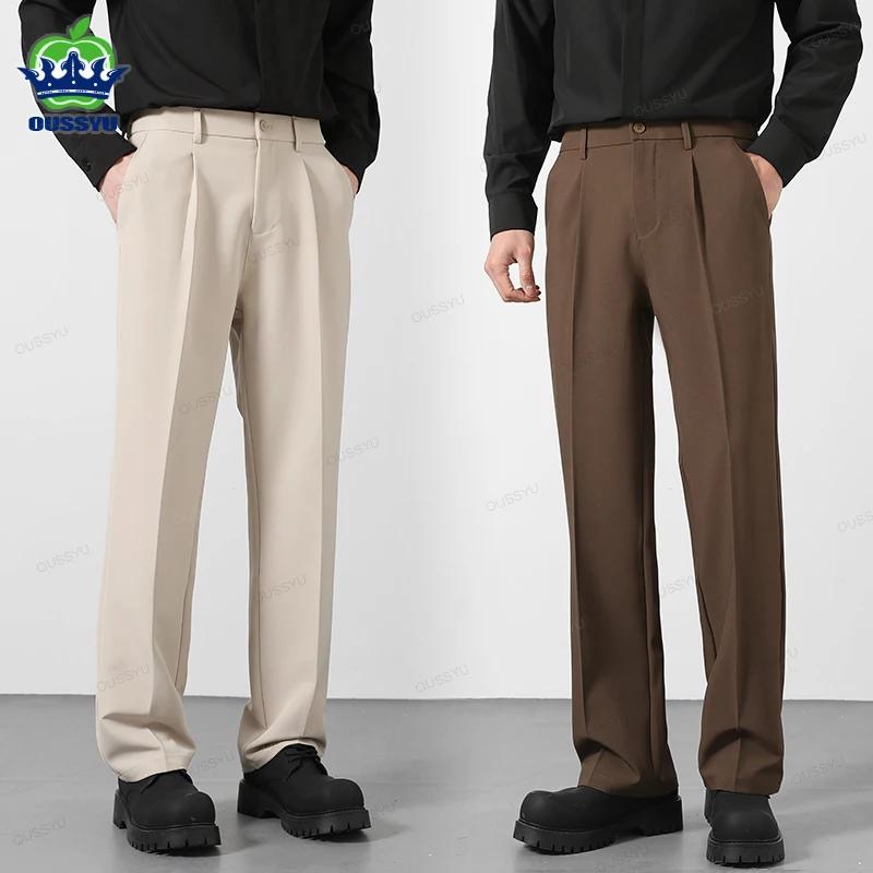 OUSSYU marque automne pantalons décontractés hommes d'affaires taille élastique Style coréen noir ma