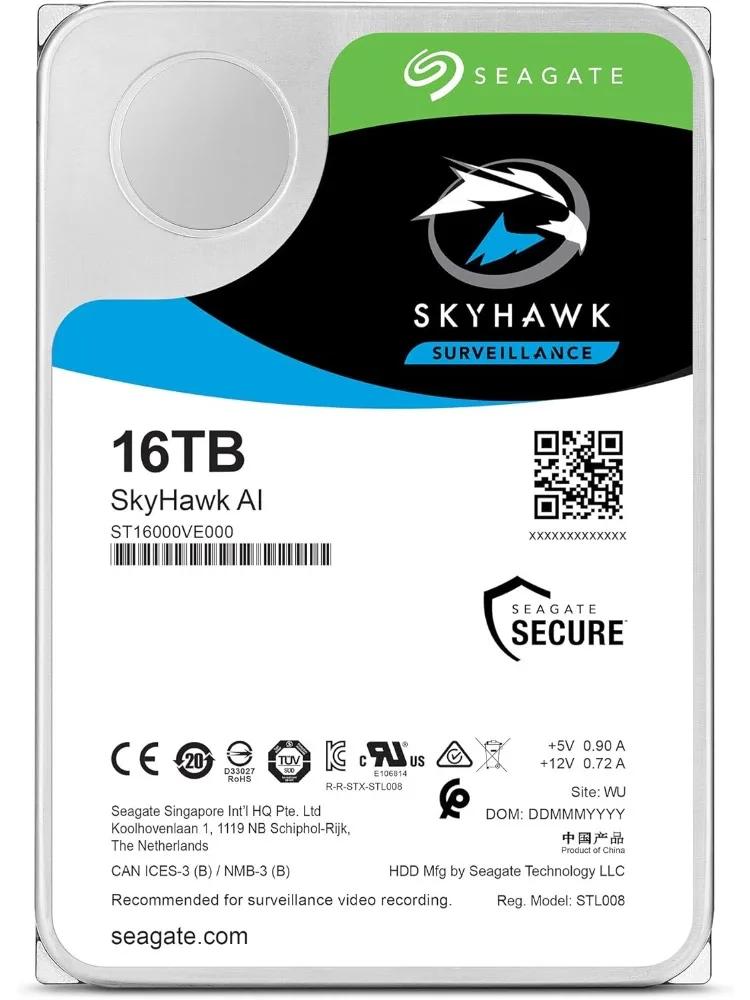 Skyhawk AI 16 To disque dur interne vidéo HDD – 3,5 pouces SATA 6 Gb/s 256 Mo de cache pour système 