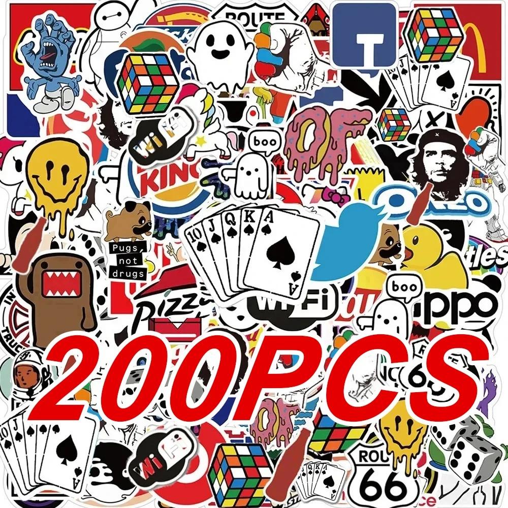 Autocollants avec Logo de marque Cool, 50/100/200 pièces, autocollants esthétiques pour moto, téléph