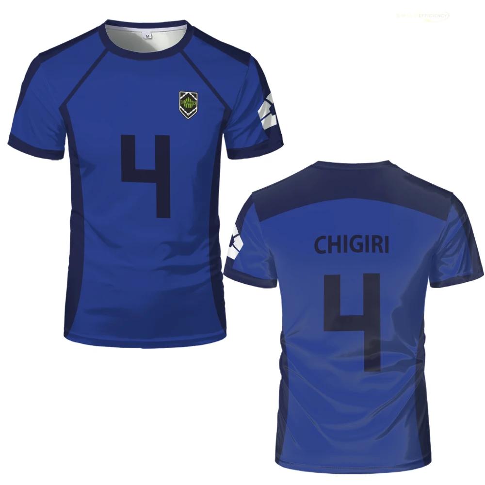 T-shirt homme ISAGI 3D imprimé, sport, séchage rapide, respirant, anime cosplay, Harajuku, équipe de