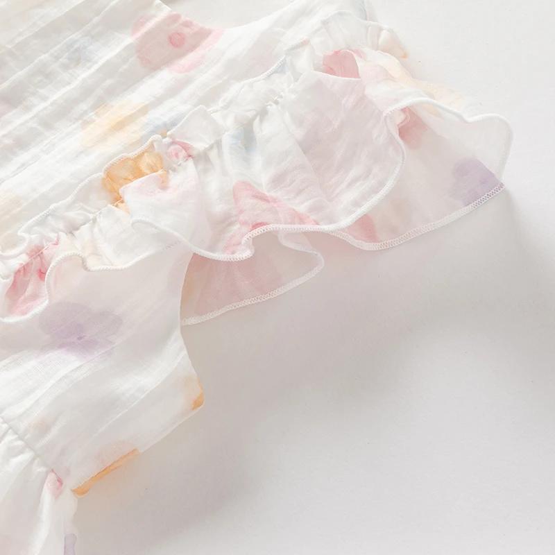 Dave Bella enfants robes printemps été sans manches filles Cool doux jupe coton doux vêtements d'ext