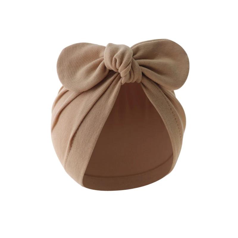 Chapeau Turban pour bébé, oreilles de lapin mignonnes, couleur unie, Bonnet pour nourrissons, filles