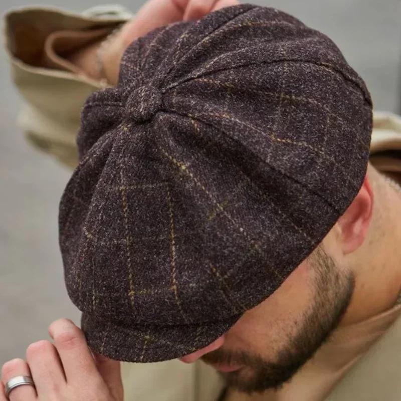 Chapeau classique pour hommes casquettes Vintage rétro Tweed Peaky Blinders béret chapeau casquette 