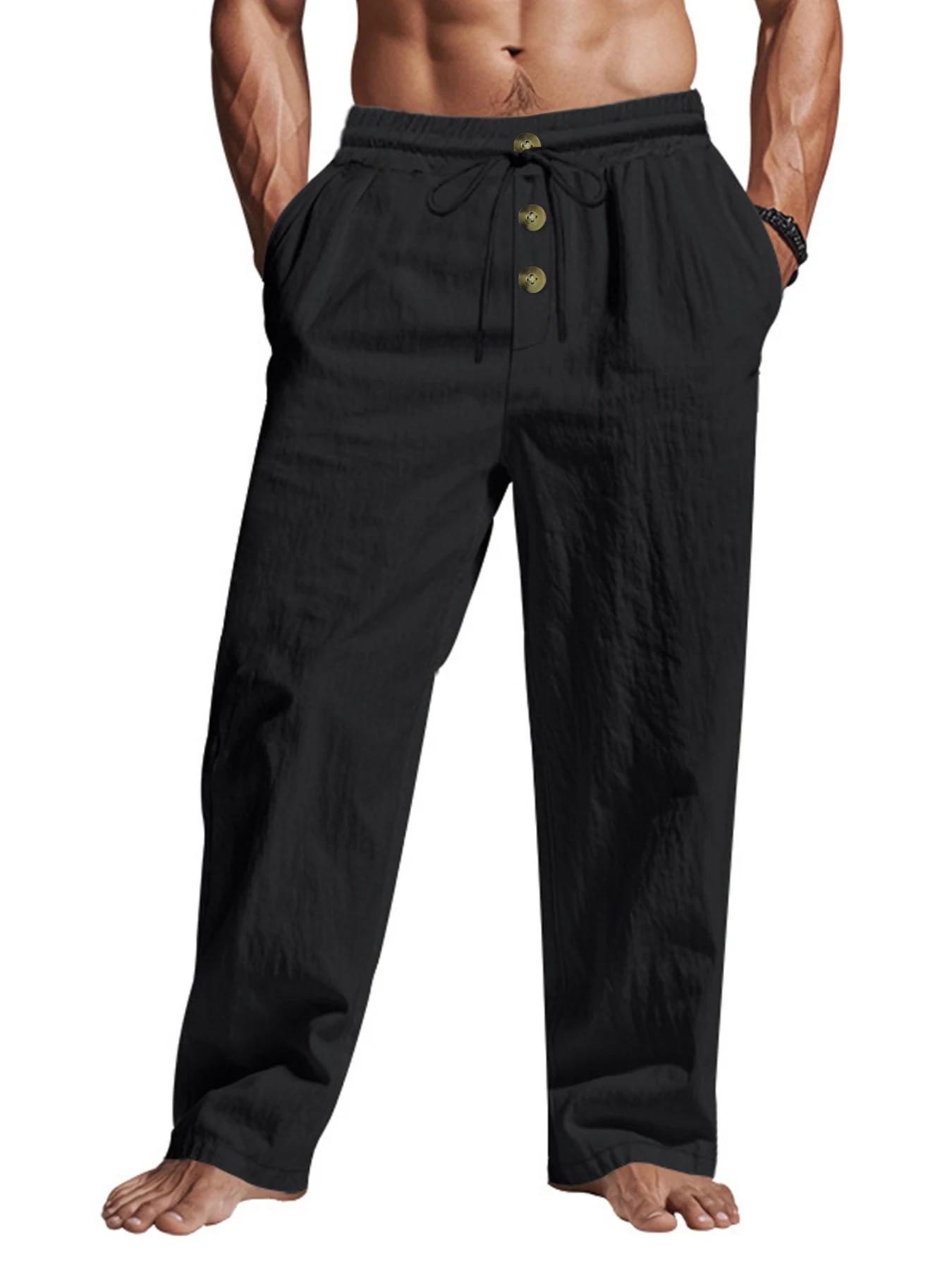 Pantalon décontracté homme 2025 printemps/été nouveau homme grande taille blanc pantalon droit solid