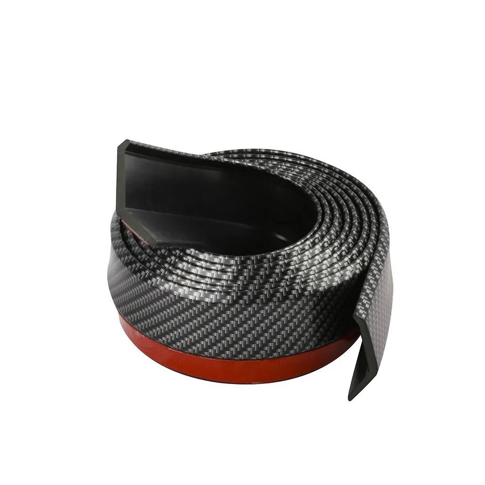 Lèvre de pare-choc avant de voiture en Fiber de carbone, protection universelle en caoutchouc, bande